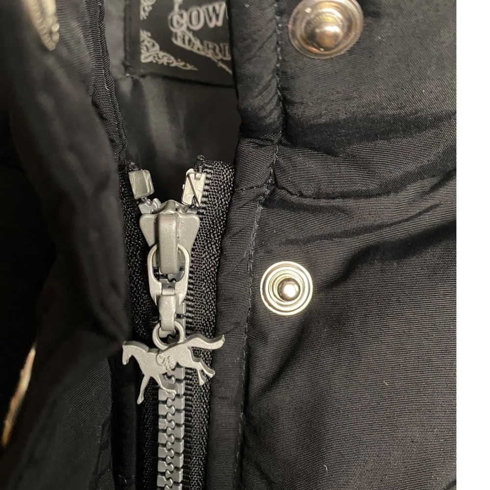 Cowgirl Hardware Womens XL Black Puffer Vest Rhinestone Cross Wings Western Zip - Picture 7 of 8